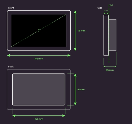 Image secondaire du produit NATOUCH-1 Tablette murale 7'' intégrable pour contrôleur Stick ou dina