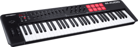 Image principale du produit OXYGEN61V M-Audio – Clavier maitre midi 61 notes 8 pads