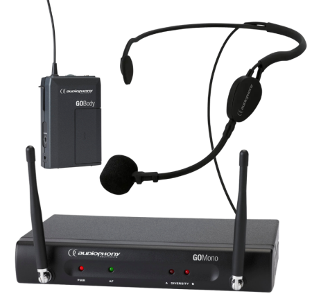 Image principale du produit Pack Go AIR Sport F5 Audiophony - Micro serre tête HF sport résiatant avec récepteur sans fil diversity