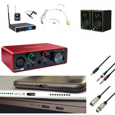 Image principale du produit Pack audio conférence micro serre tête sport sans fil et enceintes home pour USB-C