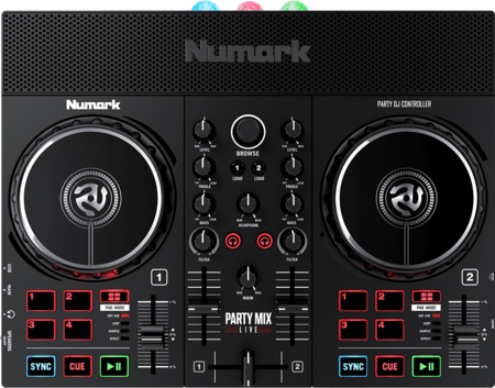 Image secondaire du produit PartyMixLive Numark - Contrôleur DJ 2 voies carte son lumières et enceintes intégrées