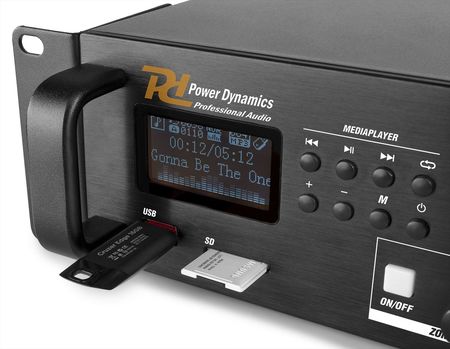 Image nº4 du produit PDV240MP3 Power dynamics ampli public adress 240W 6 entrées 4 zones lecteur USB BT +FM