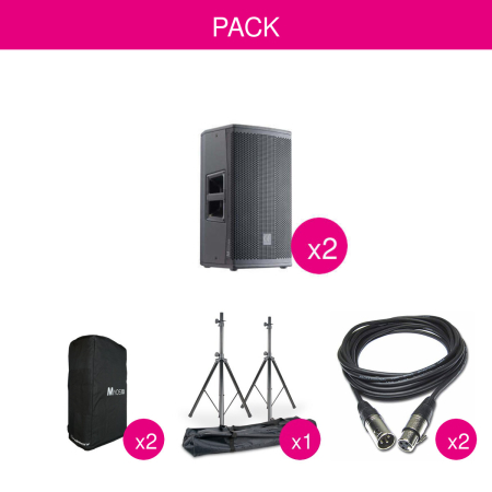 Image principale du produit Pack 2x Enceintes Actives Myos10A 700W + Housses + pieds + Câbles XLR 10m