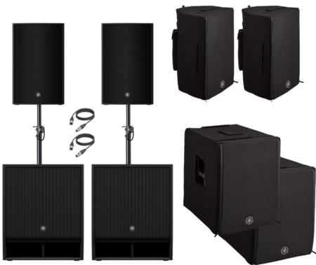 Image principale du produit Pack DZR12 5200W Yamaha - 2 DZR12 + 2 DXS18 XLF avec housses barre de couplage et câbles