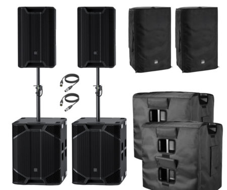 Image principale du produit Pack Icoa Pro12 5000W - 2 Icoa pro 12 + 2 Icoa Pro SUB 21 avec housses LD systems et barres de couplage