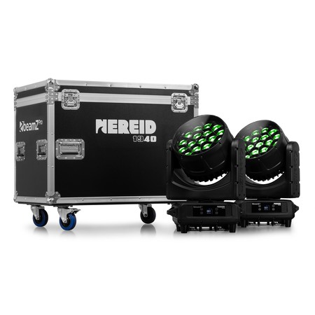 Image nº8 du produit Flight de 2 Nereid1940 BeamZ Pro – 2 Lyres Wash Bee Eyes 19 X 40W RGBW IP65 en flightcase