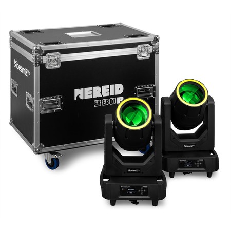 Image secondaire du produit Flight de 2 Nereid380B BeamZ Pro – Lyres Beam 18R IP65 en flightcase