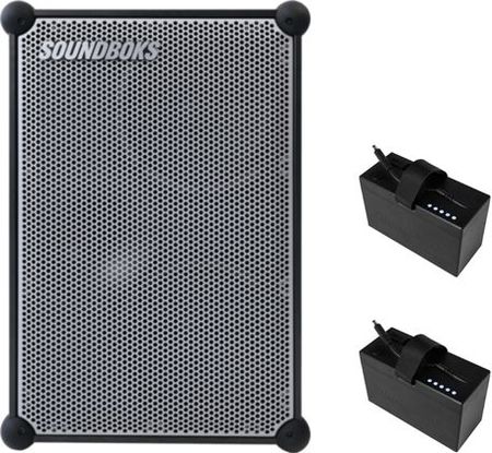 Image principale du produit Pack Sounboks 4 MG Grise + batterie supplémentaire - Enceinte autonome IP65 grise avec 2 batteries USB-c