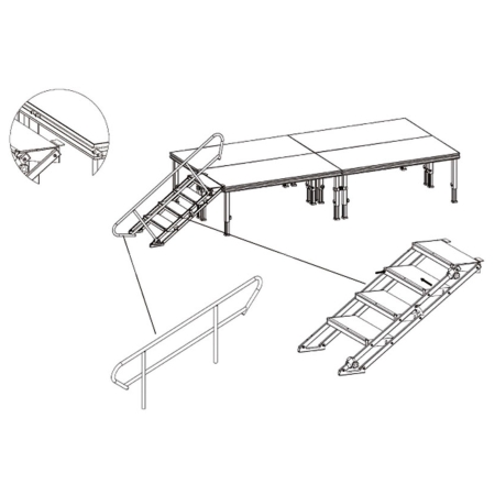 Image nº5 du produit PLT-st60100 Contestage - Escalier réglable de 60cm à 1m - 4 marches