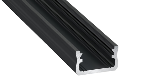 Image principale du produit Profilé de surface typeA 16X9mm pour ruban 13mm de largeur max laqué noir 2m