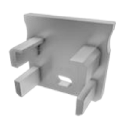 Image principale du produit Embout de terminaison plastique percé pour profilé de surface typeY gris