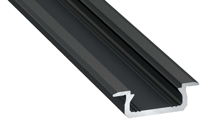 Image principale du produit Profilé Noir TypeZ 22X7 pour ruban de led largeur max 13mm barre de 2m