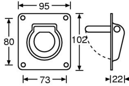 Image secondaire du produit Cuvette avec anneau de levage encastré pivotant noir 102 X 95mm