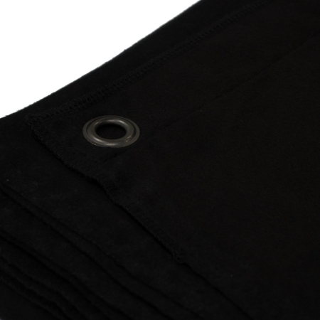 Image principale du produit Rideau noir 6m(Long) 3m(Haut) Certifié B1 avec oeillets acier ourlé.