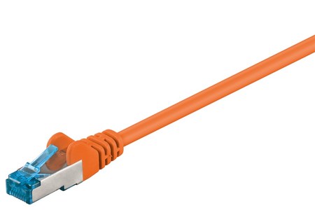 Image principale du produit Câble Rj45 Cat 6A S/FTP Orange - 25cm