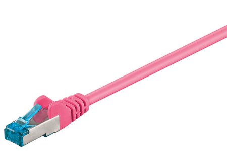 Image principale du produit Câble Rj45 Cat 6A S/FTP 1m50 rose