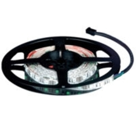 Image principale du produit Ruban LED 12V Blanc Chaud 3000K 600 LEDs rouleau de 5 m 120leds/m 3528 sur fond blanc