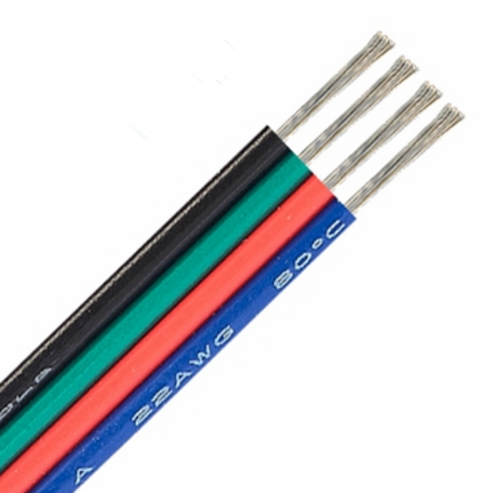 Fil de câblage 4 couleurs 22AWG pour ruban de led RGB prix au mètre