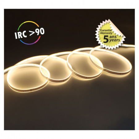 Image principale du produit Ruban LED COB 3000K 9w/m 320led/m IP65 24V vendu en rouleau de 5m