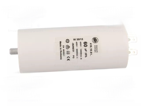 Image principale du produit Condensateur 60µF 60UF polypropylène pour moteurs 450Vac