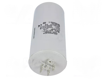 Image principale du produit Condensateur 80µF 80UF polypropylène pour moteurs 450Vac