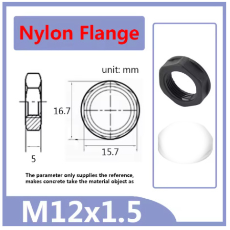 Image secondaire du produit Ecrou en nylon noir M12 pour serrage embase Jack 6.35