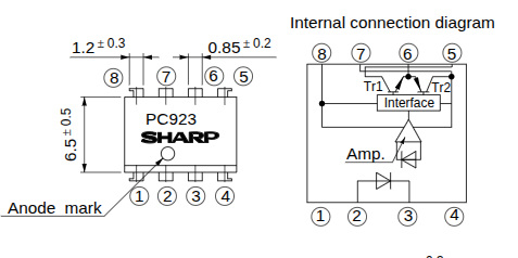 Image principale du produit PC923 High Speed Photocoupler for MOS-FET / IGBT Drive DIP-8