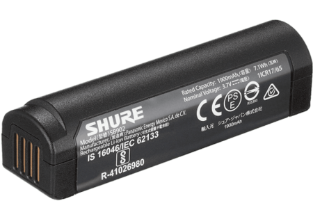 Image principale du produit Batterie Shure SSP SB902A Accessoires Accu Lithium-Ion pour Shure GLXD1 GLXD2 MXW2