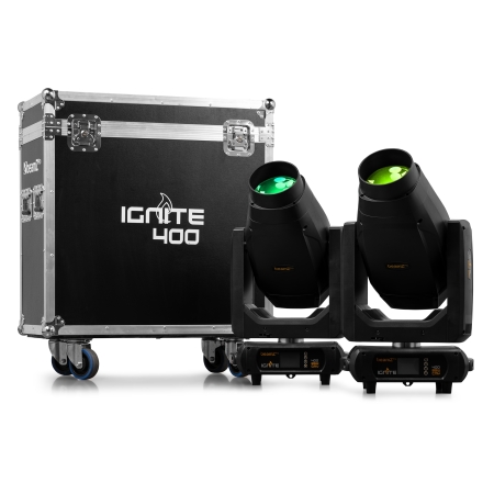 Image secondaire du produit Set IGNITE400 Beamz-pro - Pack de 2 Lyres LED 400W BSW 3en1 CMY Flight Case