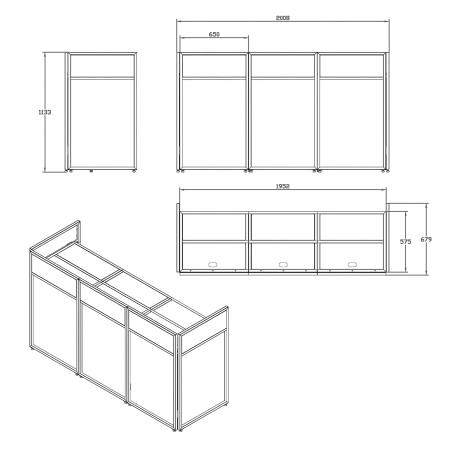 Image nº6 du produit DBA200 Vonyx - Écran DJ pliable 2m avec lycras noir et blanc