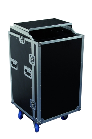 Image principale du produit FCP 16U DS Power Acoustics - Flight Cases avec plan incliné et plateau en multiplis