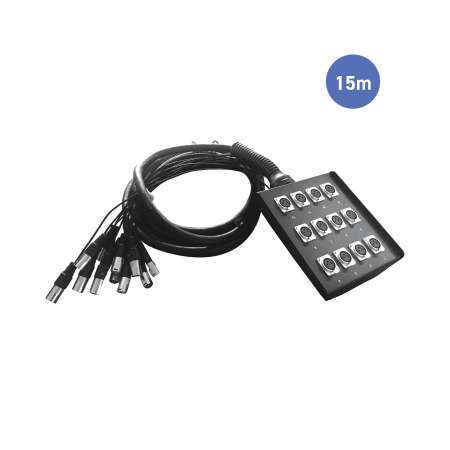 Image principale du produit SNAKE 2159 Power Acoustics - Accessoires - Boîtier de scène 15m 12 IN/12 OUT métallique