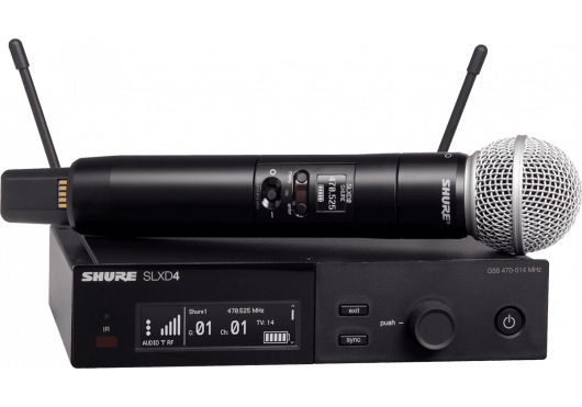 Image principale du produit SLXD24E-SM58-J53 Shure - Système HF numérique avec micro main SM58 Bande J53