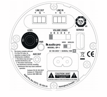 Image nº4 du produit Haut parleur actif Audio Pro Business SP-1 pour installation sur rail transmission sans fil 1.9 GHz blanc