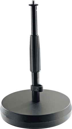 Image principale du produit Pied de micro table K&M TKM 23325 avec embase ronde et perche télescopique 347mm max noir