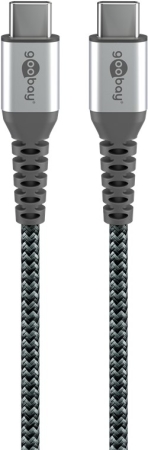 Image principale du produit USBC-USBC Goobay Câble USB-C vers USB-C Textile 1m – Charge Rapide 60W avec Connecteurs Métalliques