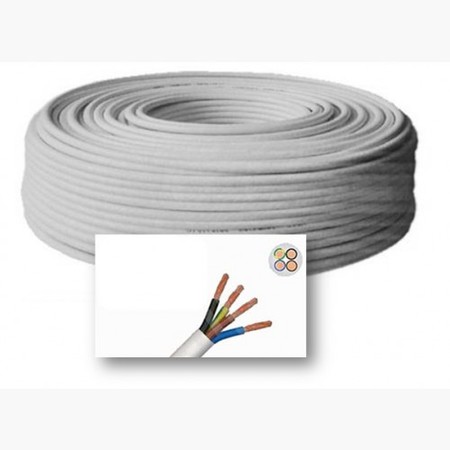 Image principale du produit Cable VVF 4G0.75 Blanc en couronne de 50m