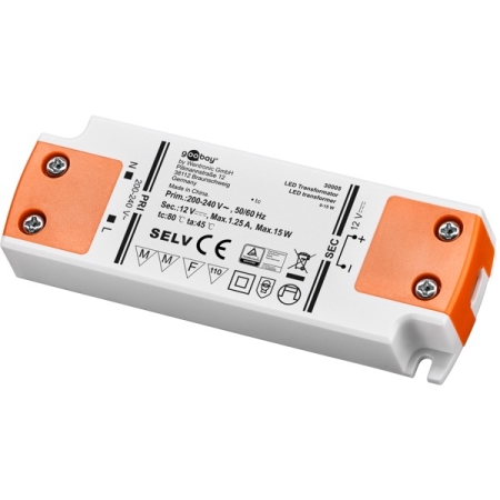 Image principale du produit LED-Trafo 12 V (DC), 15 W Goobay