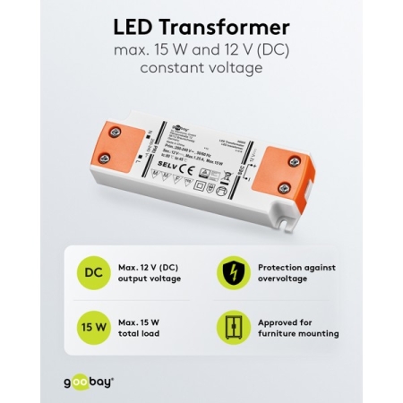 Image secondaire du produit LED-Trafo 12 V (DC), 15 W Goobay
