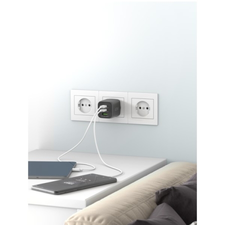 Image nº6 du produit 65 W USB-C PD Multiport Goobay - Chargeur noir 65W usb-c PD et USB