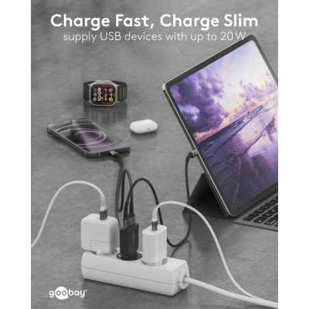 Image nº4 du produit 20 W USB-C PD Goobay - Chargeur double USB-A et USB-c 20W noir