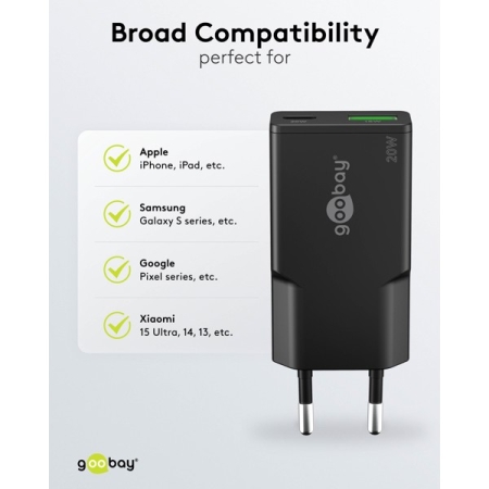 Image nº9 du produit 20 W USB-C PD Goobay - Chargeur double USB-A et USB-c 20W noir