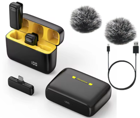 Image principale du produit Système de micro de reportage sans fil compatible IOS et USB